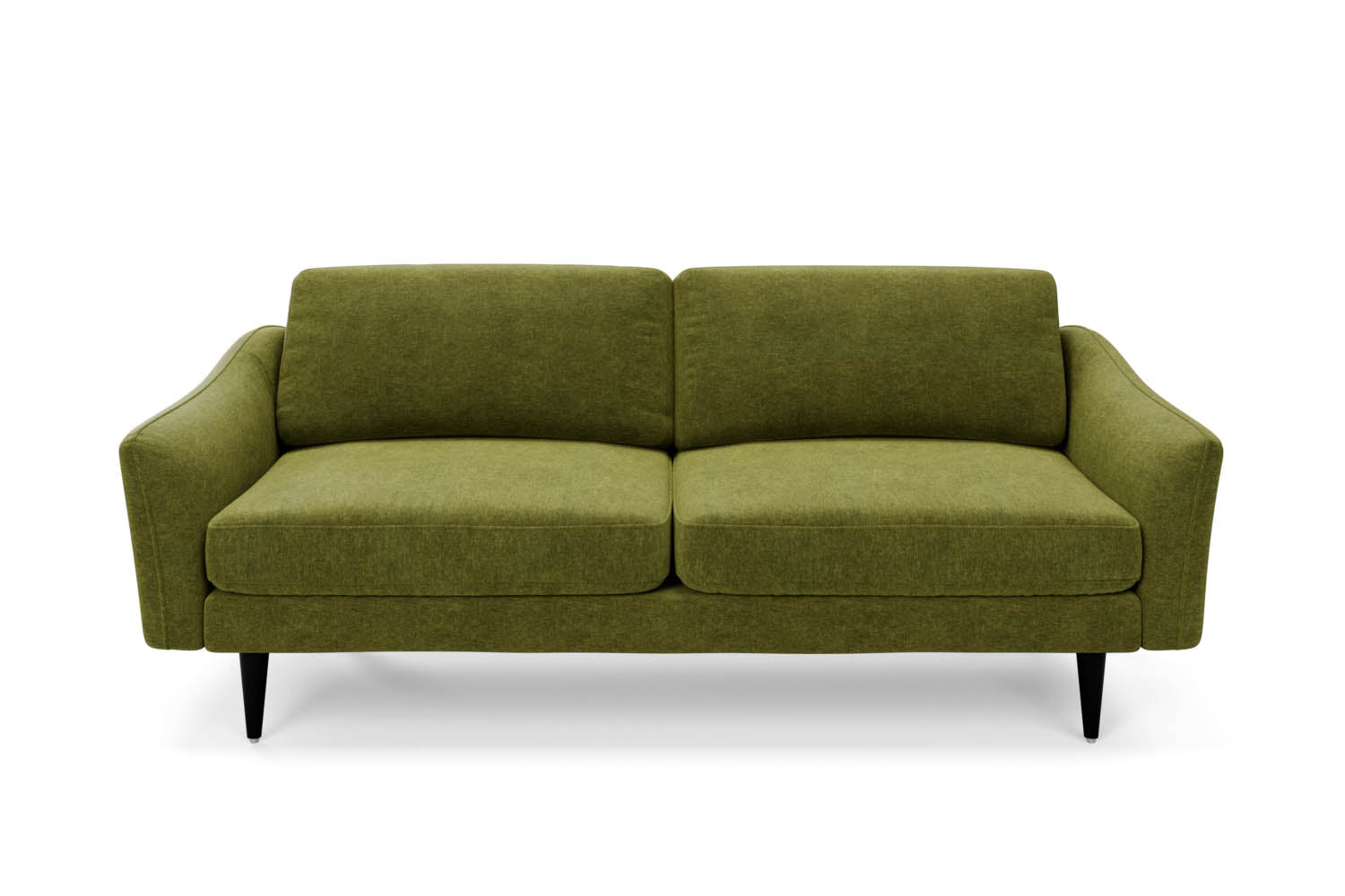 The Rebel 3 Seater Sofa in Moss with black legs front variant_40886299656240