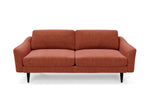 The Rebel 3 Seater Sofa in Spice with black legs front 