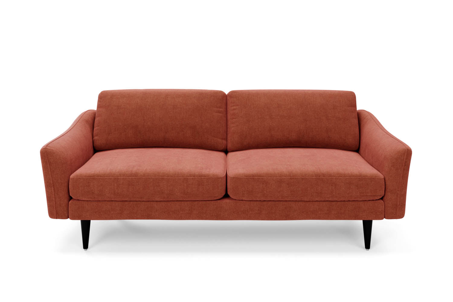 The Rebel 3 Seater Sofa in Spice with black legs front variant_40886277439536
