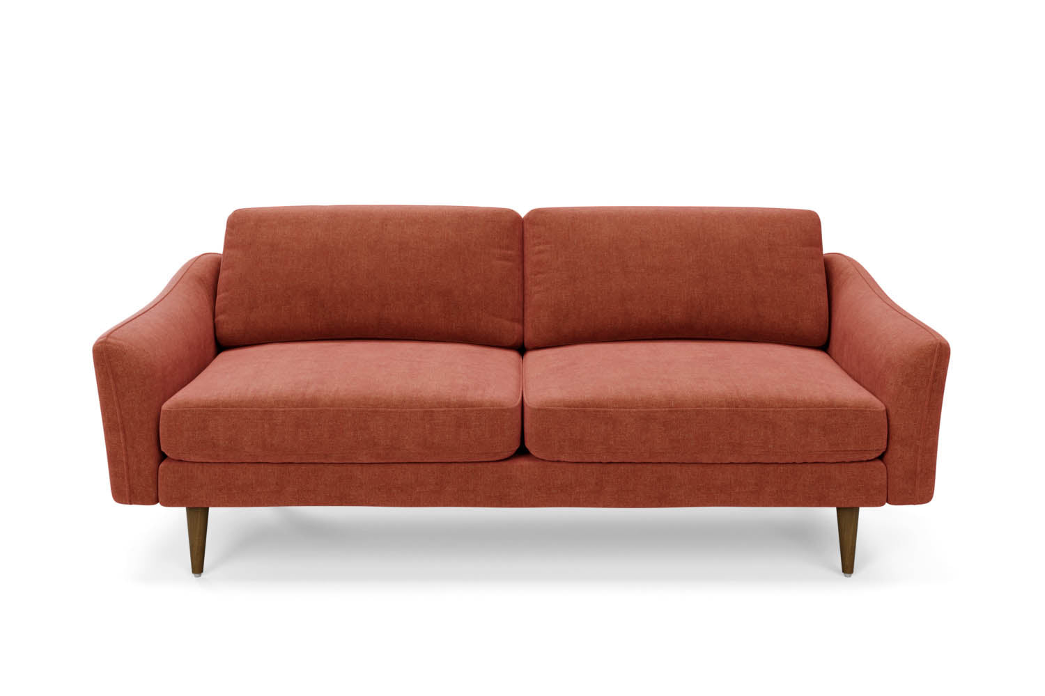 The Rebel 3 Seater Sofa in Spice with brown legs front variant_40886277505072