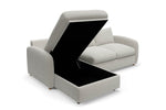 The Small Biggie - Chaise Corner Sofa - Fuzzy White Boucle