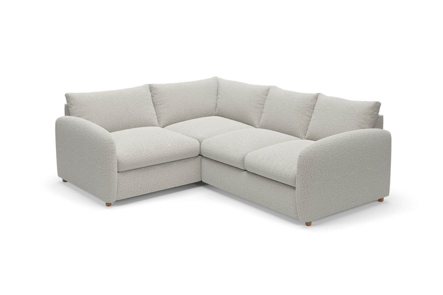 The Small Biggie - Small Corner Sofa - Fuzzy White Boucle