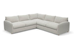 The Small Biggie - Large Corner Sofa - Fuzzy White Boucle