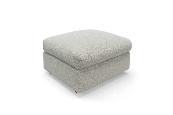 The Small Biggie - Footstool - Fuzzy White Boucle