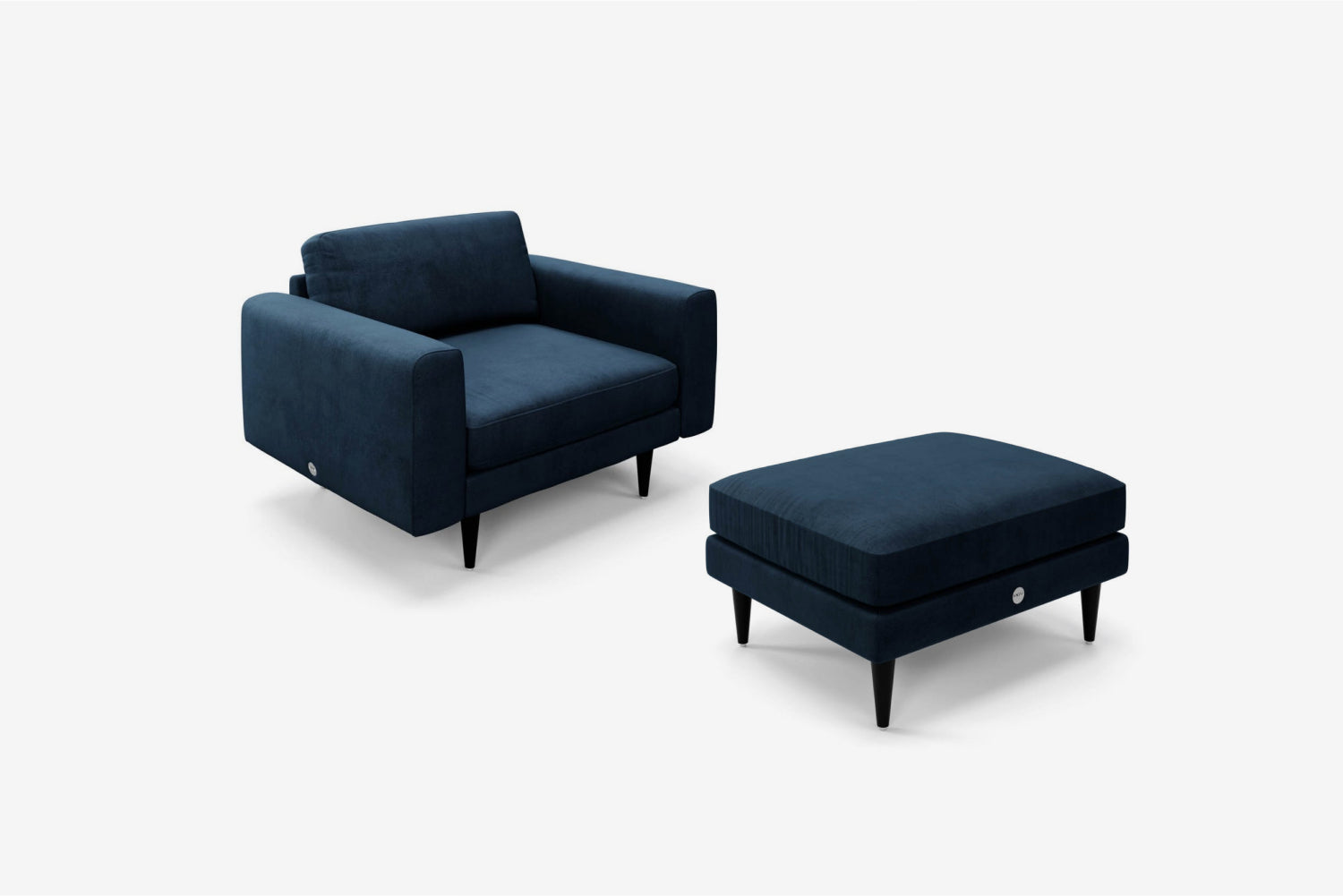 The Big Chill - 1.5 Seater Snuggler and Footstool Set - Deep Blue