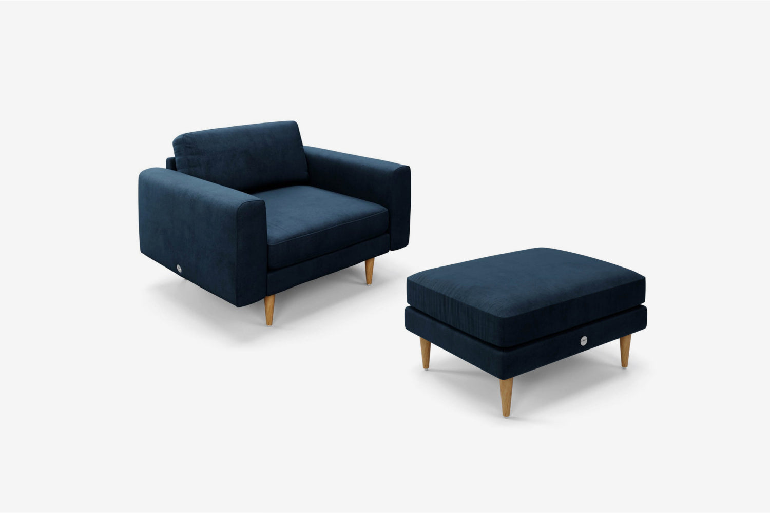 The Big Chill - 1.5 Seater Snuggler and Footstool Set - Deep Blue