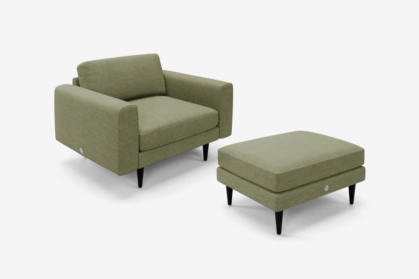 The Big Chill - 1.5 Seater Snuggler and Footstool Set - Sage