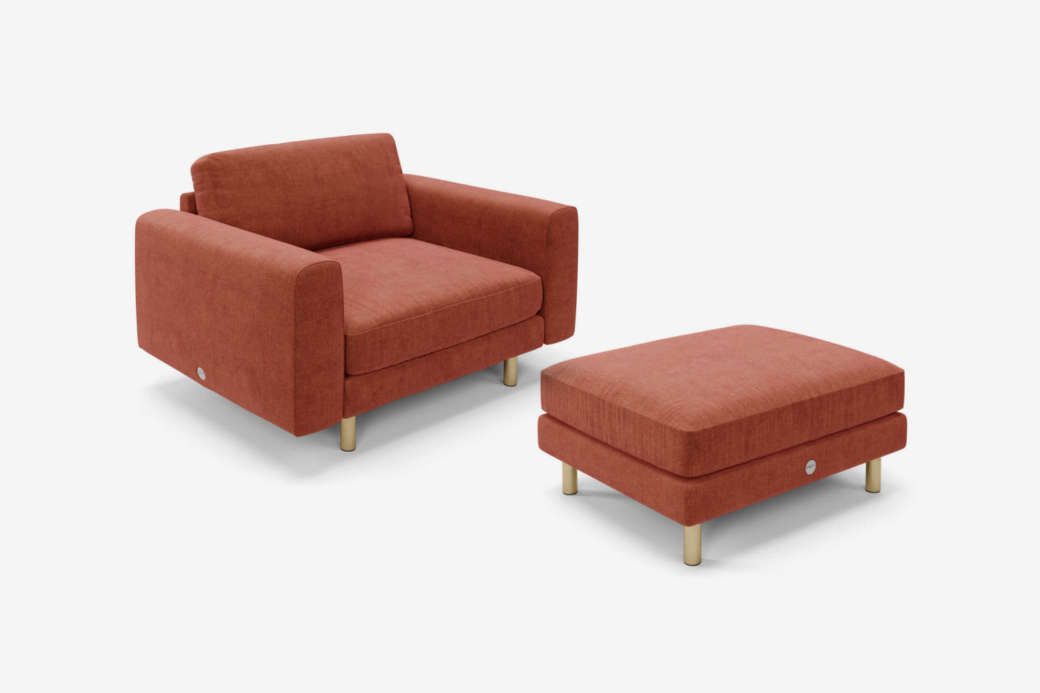 The Big Chill - 1.5 Seater Snuggler and Footstool Set - Spice
