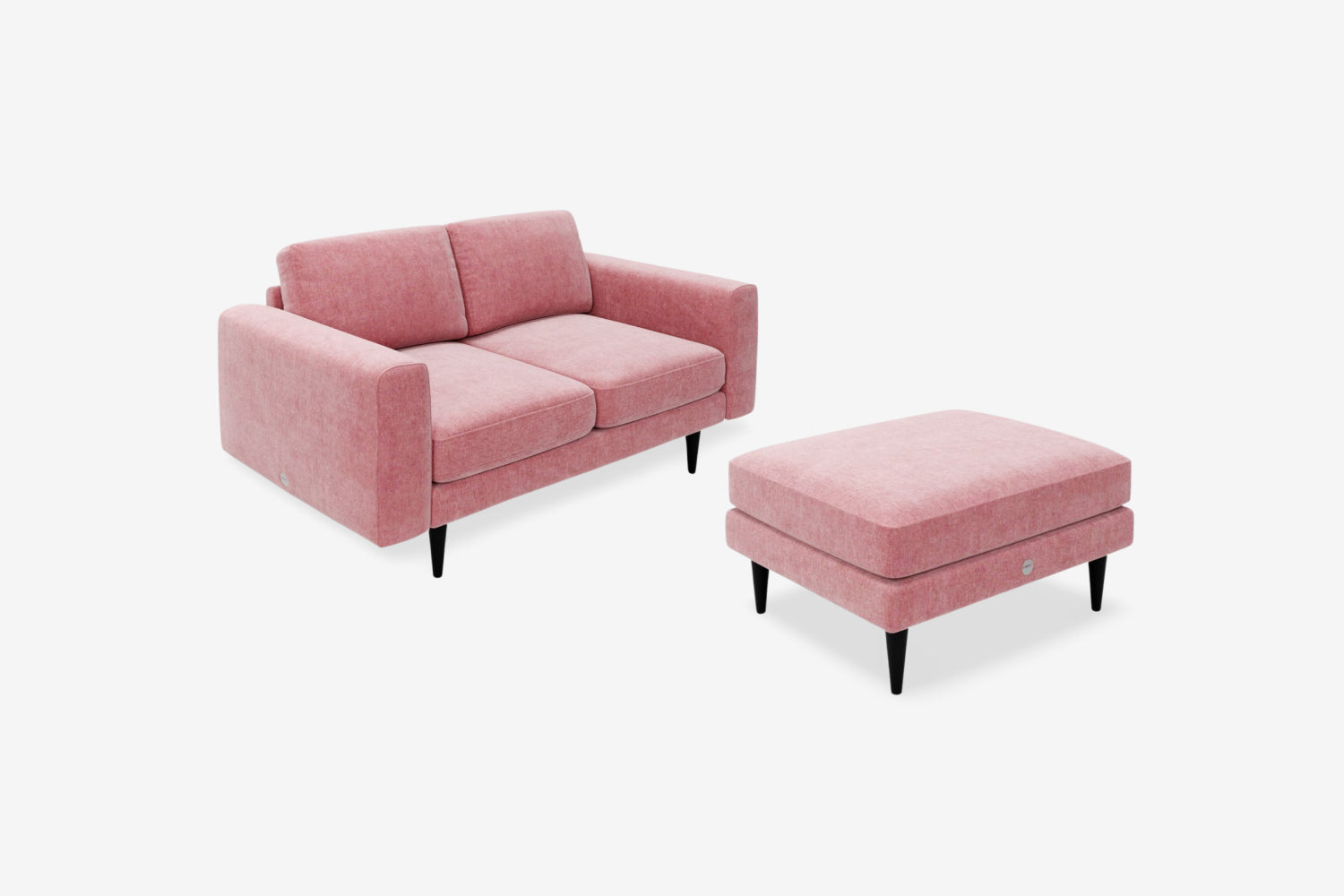 The Big Chill - 2 Seater Sofa and Footstool Set - Blush Coral