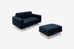 The Big Chill - 2 Seater Sofa and Footstool Set - Deep Blue