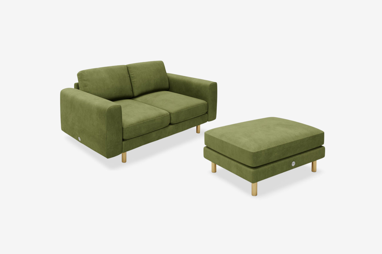 The Big Chill - 2 Seater Sofa and Footstool Set - Olive