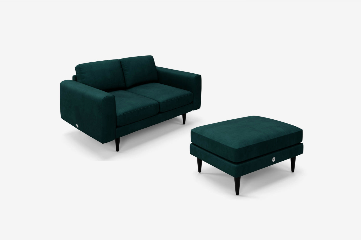 The Big Chill - 2 Seater Sofa and Footstool Set - Pine Green