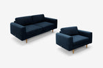 The Big Chill - 3 Seater Sofa and 1.5 Seater Snuggler Set - Deep Blue