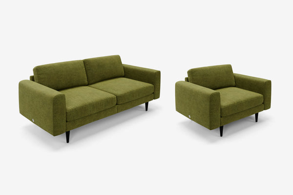 The Big Chill - 3 Seater Sofa and 1.5 Seater Snuggler Set - Moss