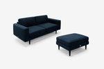 The Big Chill - 3 Seater Sofa and Footstool Set - Deep Blue
