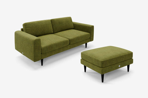 The Big Chill - 3 Seater Sofa and Footstool Set - Moss