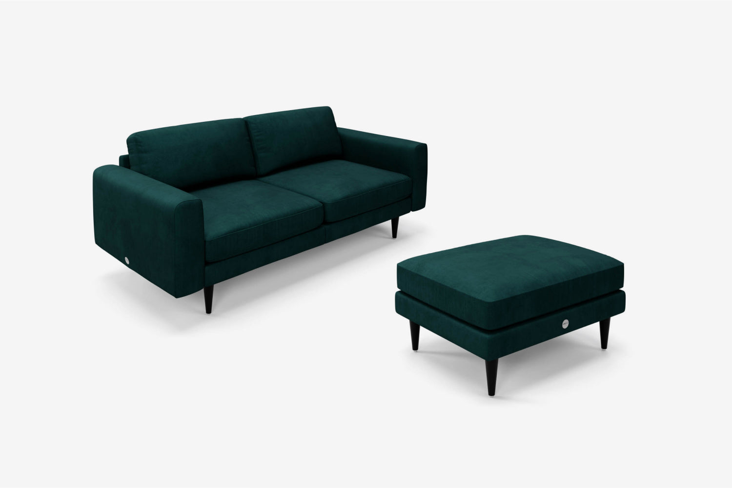 The Big Chill - 3 Seater Sofa and Footstool Set - Pine Green