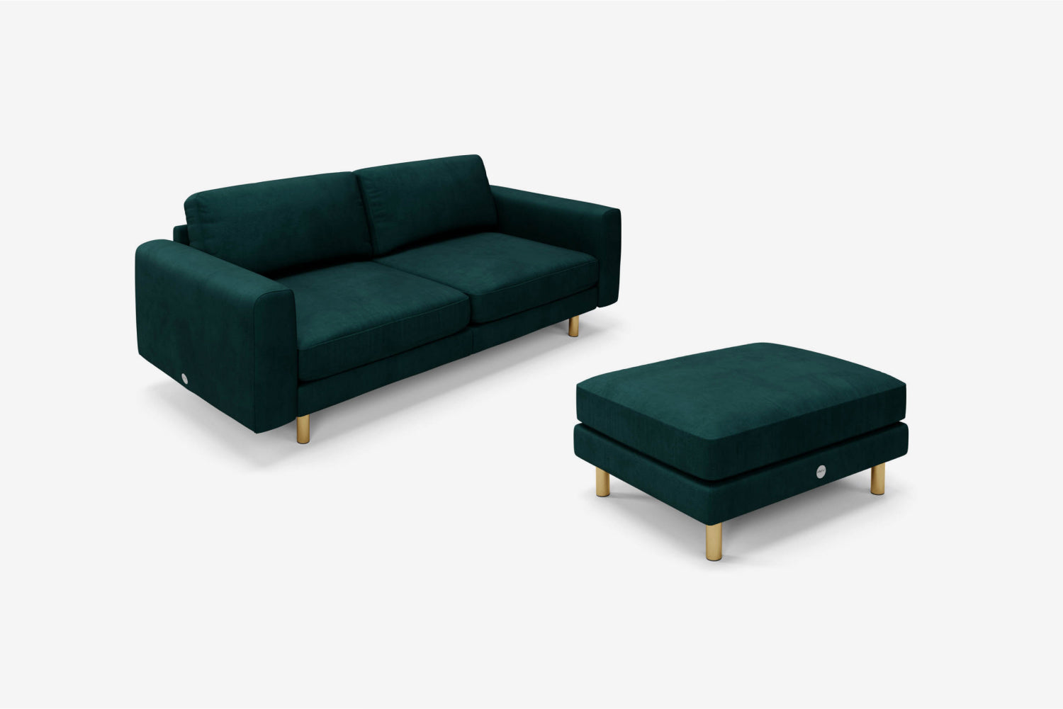 The Big Chill - 3 Seater Sofa and Footstool Set - Pine Green