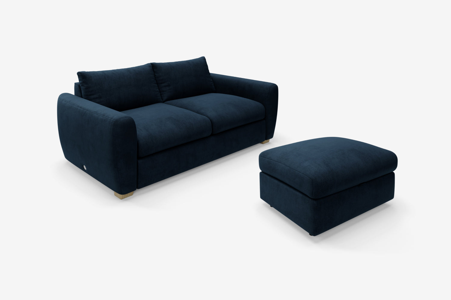The Cloud Sundae - 3 Seater Sofa and Footstool Set - Deep Blue