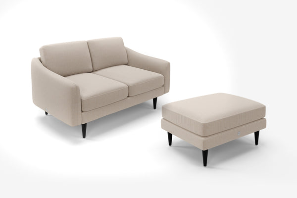 The Rebel - 2 Seater Sofa and Footstool Set - Beach