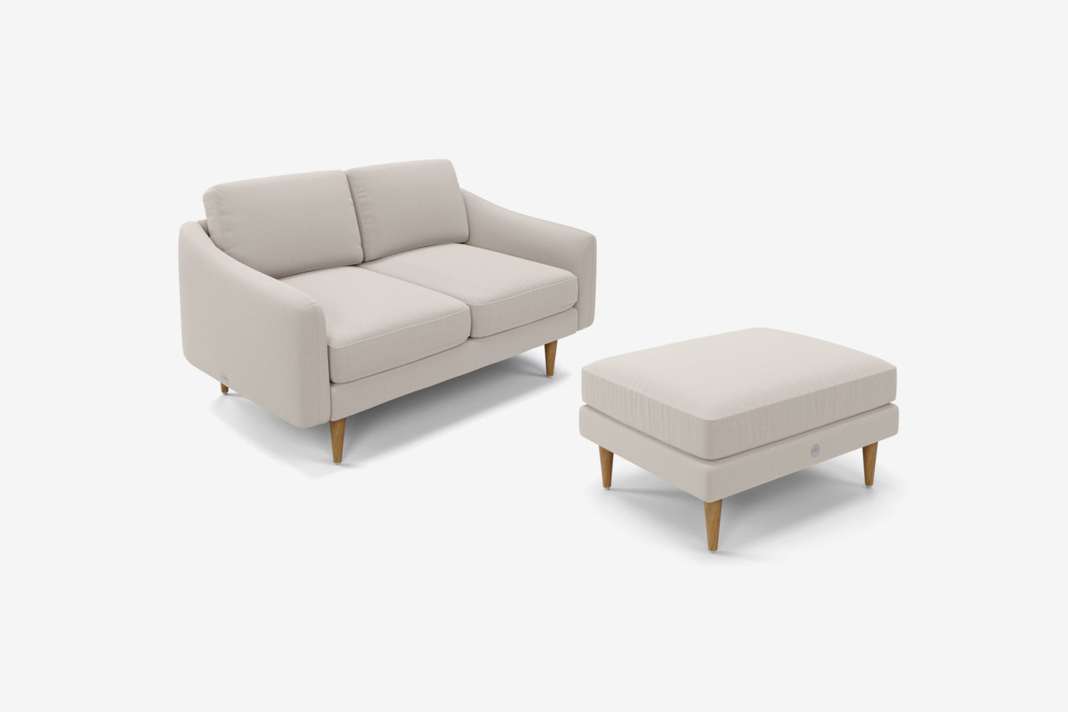 The Rebel - 2 Seater Sofa and Footstool Set - Biscuit
