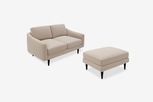 The Rebel - 2 Seater Sofa and Footstool Set - Oatmeal