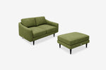 The Rebel - 2 Seater Sofa and Footstool Set - Olive