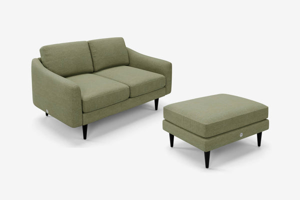 The Rebel - 2 Seater Sofa and Footstool Set - Sage
