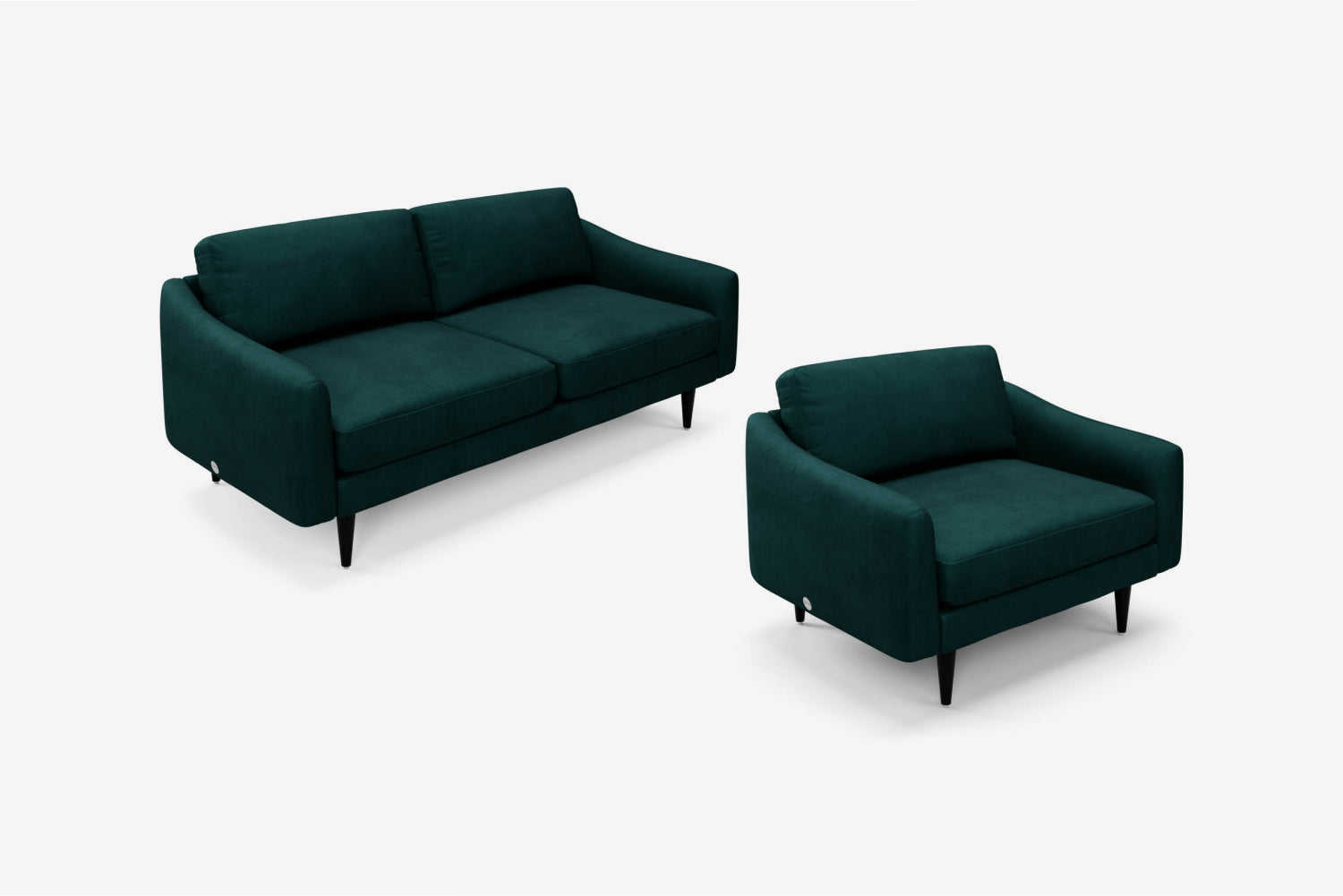 The Rebel - 3 Seater Sofa and 1.5 Seater Snuggler Set - Pine Green