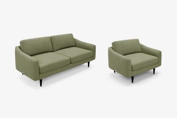 The Rebel - 3 Seater Sofa and 1.5 Seater Snuggler Set - Sage