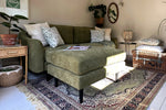 The Rebel - 3 Seater Sofa and Footstool Set - Moss