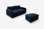 The Small Biggie - 3 Seater Sofa and Footstool Set - Deep Blue