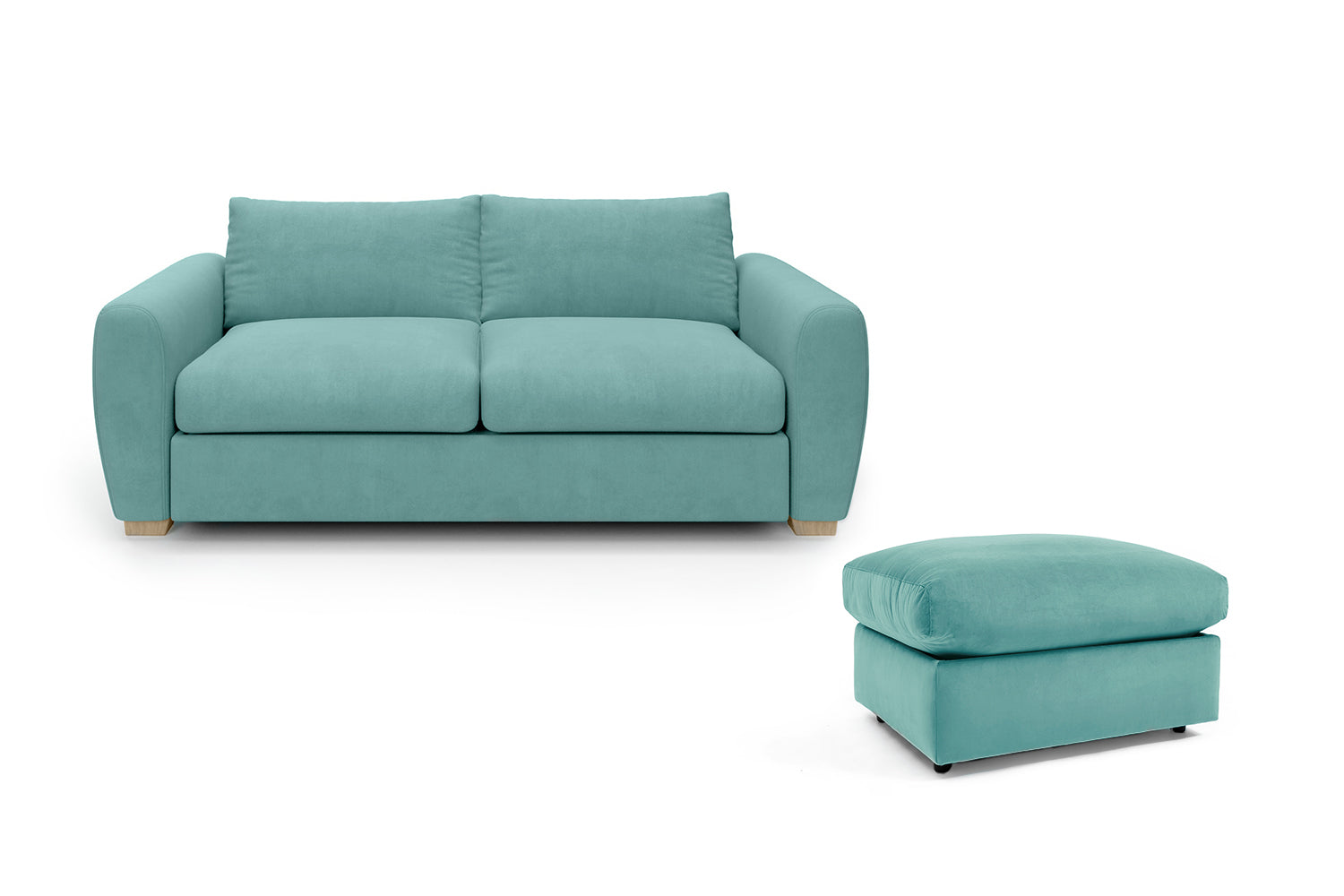 The Cloud Sundae - 3 Seater Sofa and Footstool Set - Soft Teal