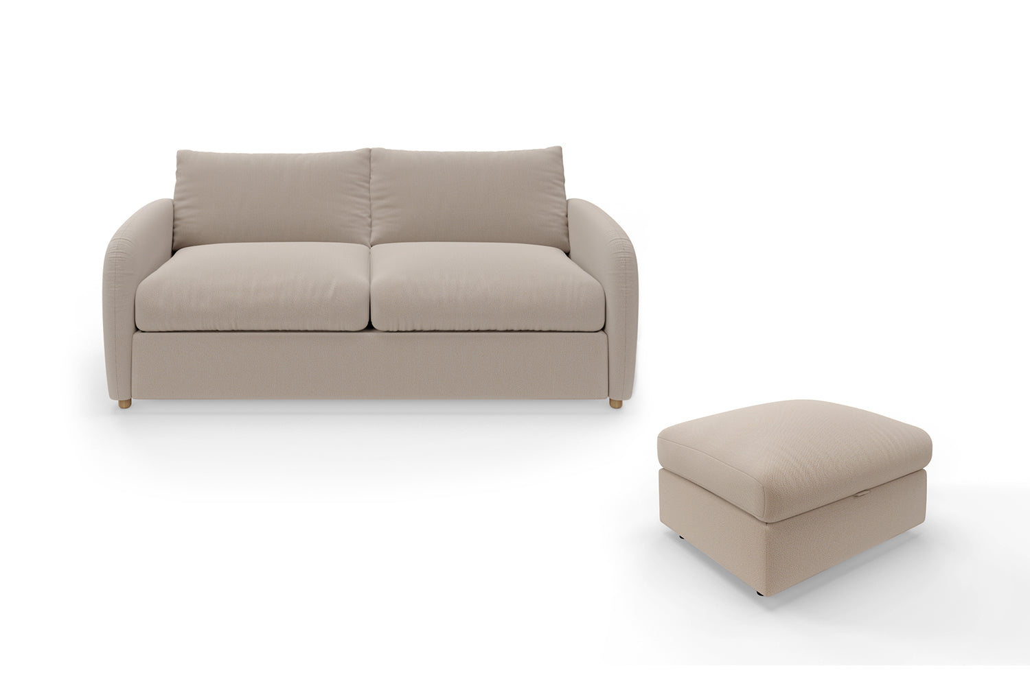 The Small Biggie - 3 Seater Sofa and Footstool Set - Oatmeal