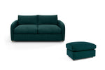 The Small Biggie - 3 Seater Sofa and Footstool Set - Pine Green