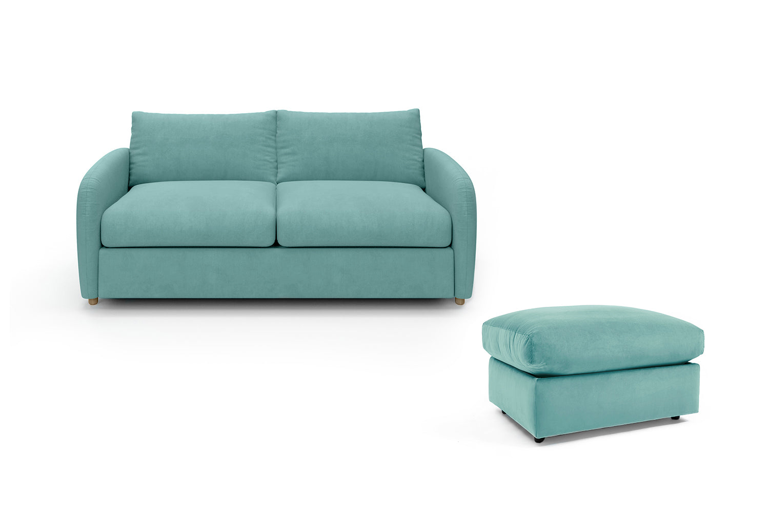 The Small Biggie - 3 Seater Sofa and Footstool Set - Soft Teal