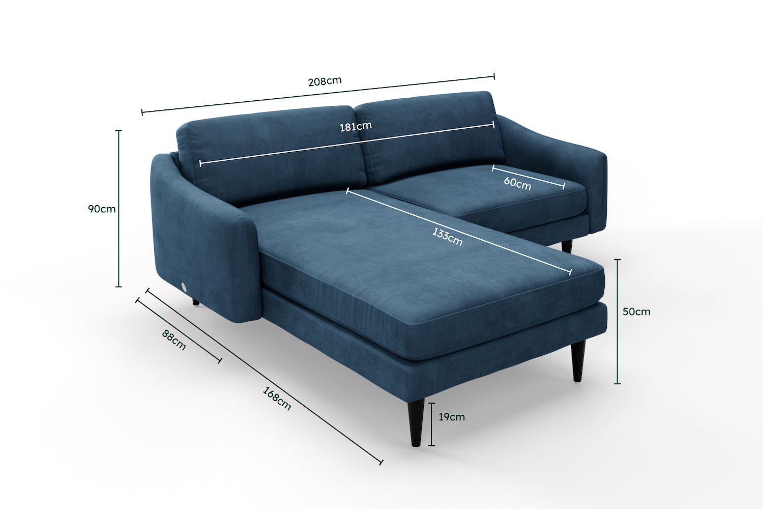 The Rebel Left Hand Chaise Sofa