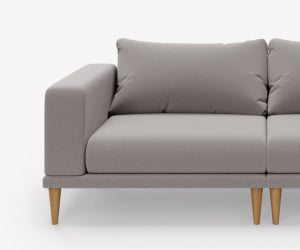 sample selection the maverick 3 seater sofa with brown wooden legs