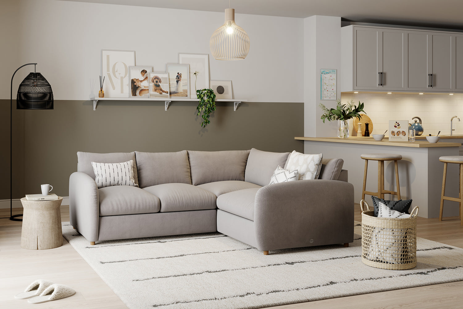 The Small Biggie - Small Corner Sofa - Warm Grey