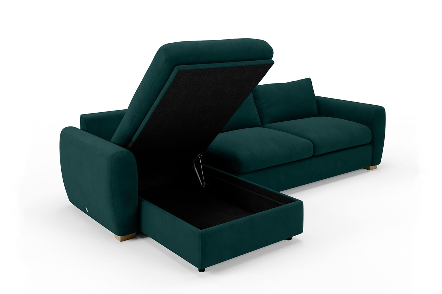 SNUG | The Cloud Sundae Chaise Corner Sofa in Pine Green variant_40414969659440