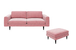 The Big Chill - 3 Seater Sofa and Footstool Set - Blush Coral