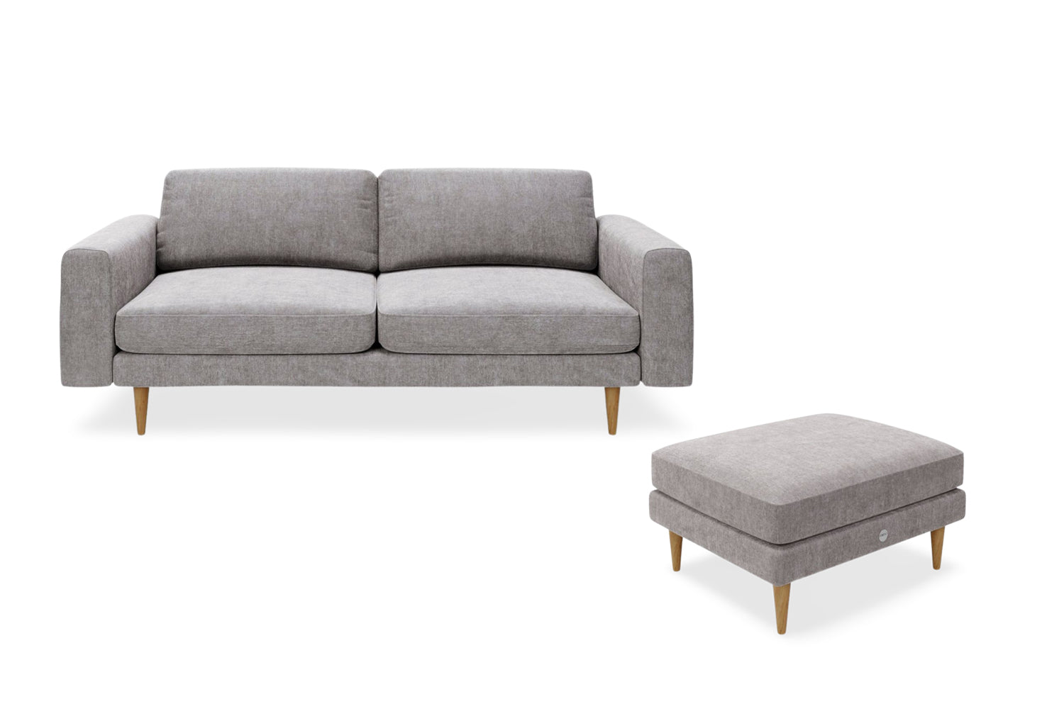 The Big Chill - 3 Seater Sofa and Footstool Set - Mid Grey