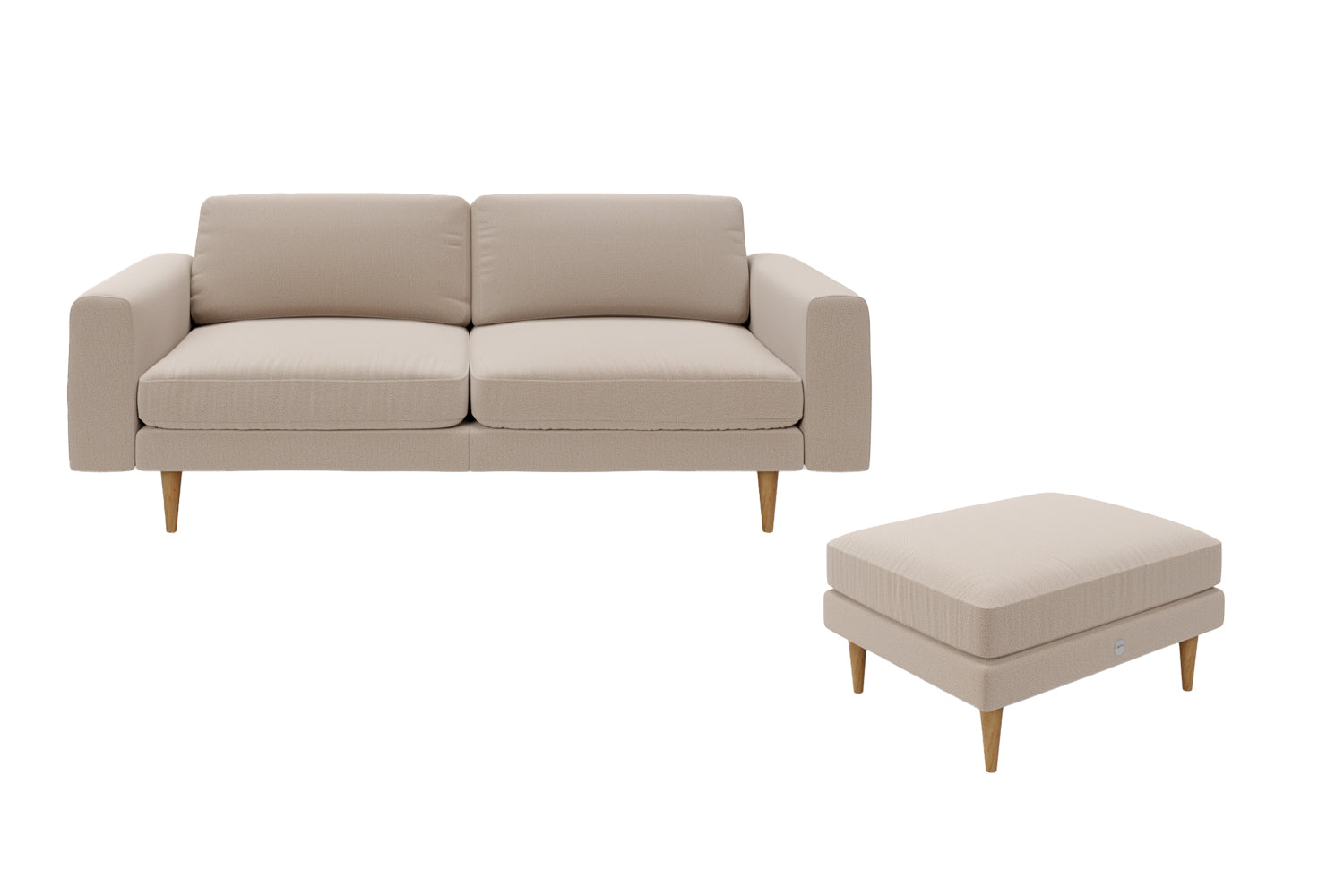 The Big Chill - 3 Seater Sofa and Footstool Set - Oatmeal