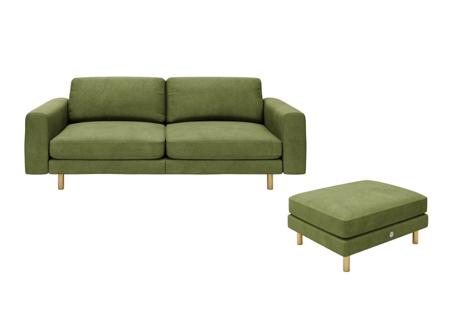 The Big Chill - 3 Seater Sofa and Footstool Set - Olive