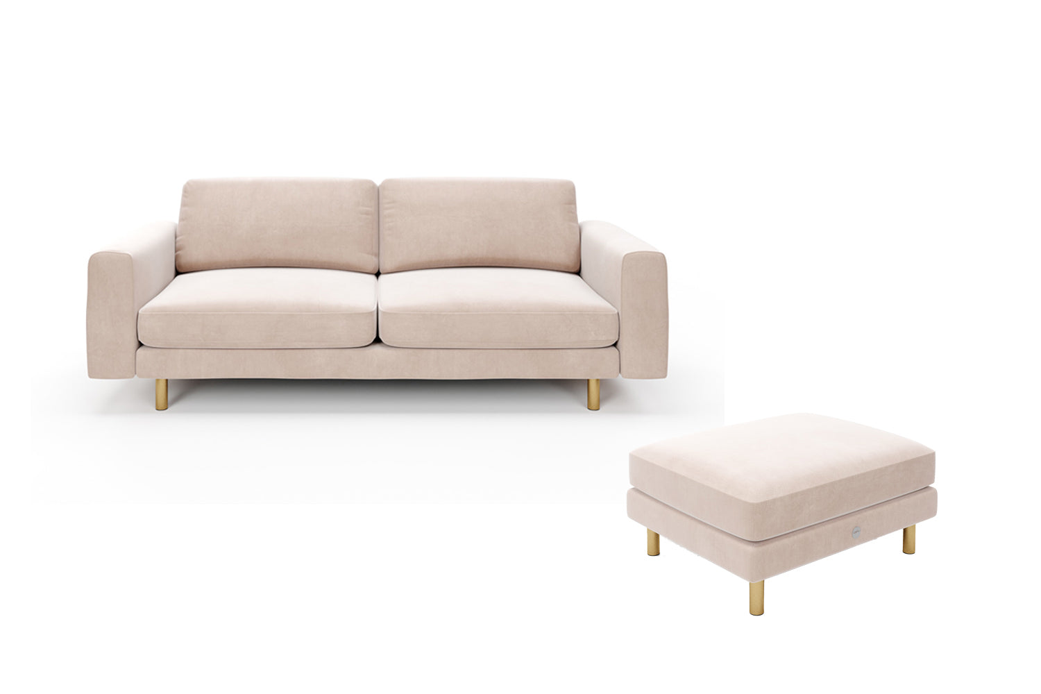 The Big Chill - 3 Seater Sofa and Footstool Set - Taupe