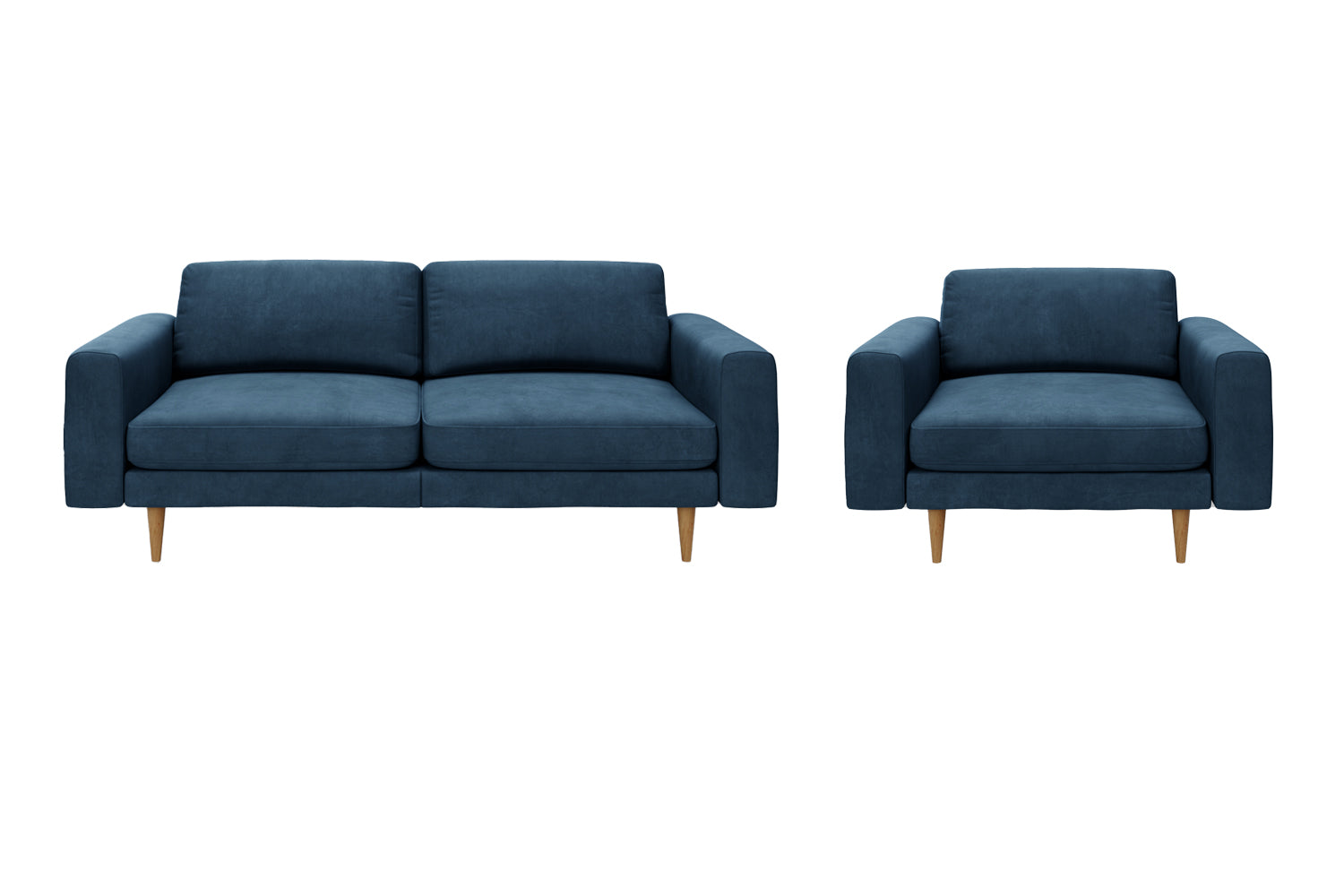The Big Chill - 3 Seater Sofa and 1.5 Seater Snuggler Set - Blue Steel