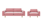 The Big Chill - 3 Seater Sofa and 1.5 Seater Snuggler Set - Blush Coral