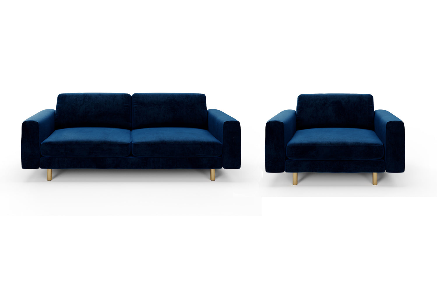 The Big Chill - 3 Seater Sofa and 1.5 Seater Snuggler Set - Navy