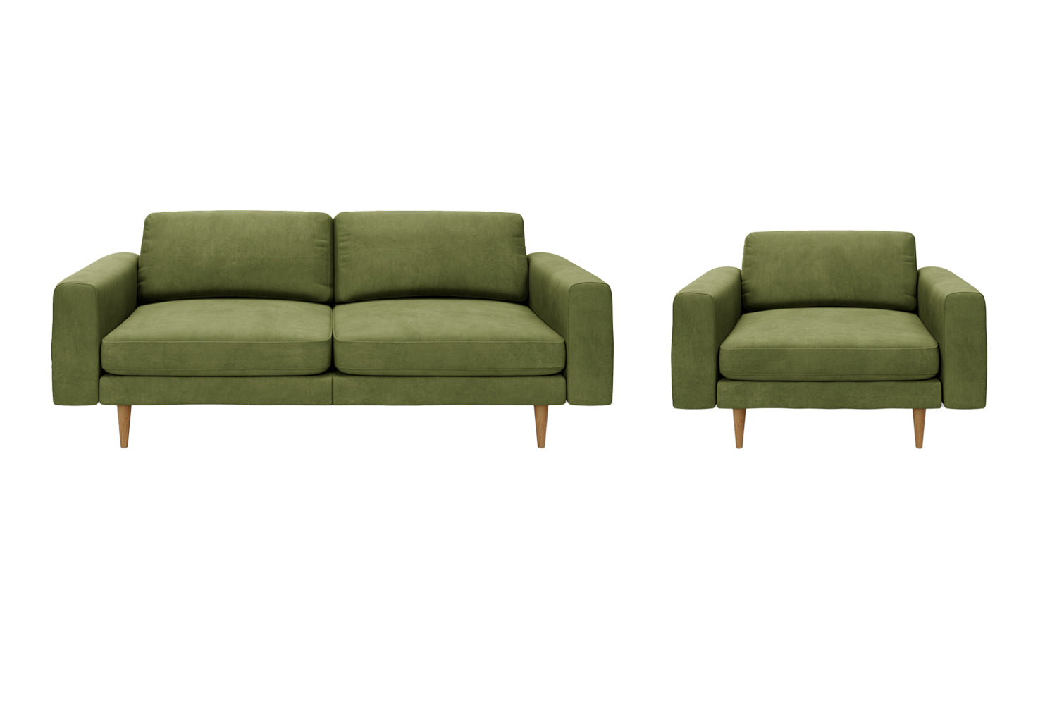 The Big Chill - 3 Seater Sofa and 1.5 Seater Snuggler Set - Olive