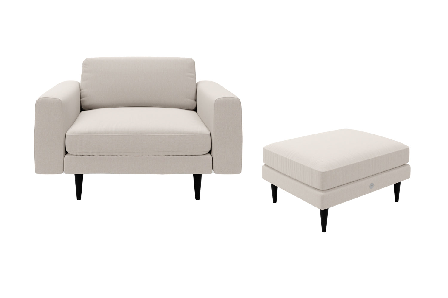 The Big Chill - 1.5 Seater Snuggler and Footstool Set - Biscuit